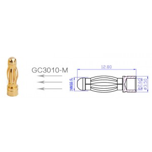 GC3010-M, 3.0mm Male Gold connector 40A