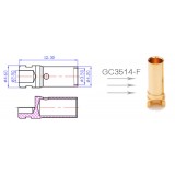 GC3514-F, 3.5mm Female Gold connector 50A