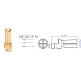 GC3514-M, 3.5mm Male Gold connector 50A