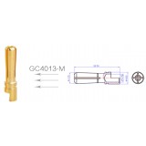 GC4013-M, 4.0mm Male Gold connector 70A