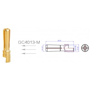 GC4013-M, 4.0mm Male Gold connector 70A