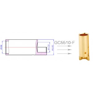 GC5510-F, 5.5mm Female Gold connector 100A
