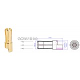 GC5510-M, 5.5mm Male Gold connector 100A