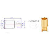 GC6010-F, 6.0mm Female Gold connector 130A