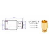 GC8010-F, 8.0mm Female Gold connector 170A