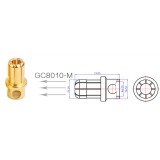 GC8010-M, 8.0mm Male Gold connector 170A