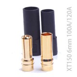 XT150 6mm 100A/120A male and female w/ black PA sleeve
